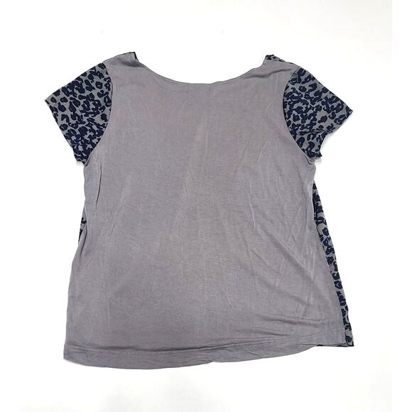 Gap Factory Cheeta print mixed media blouse women's medium - Picture 5 of 5